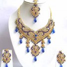Indian Bridal Sari Jewelry Set Blue color Stones NP-295