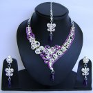 Indian Bridal Wedding Jewelry Set Diamond and Purple color stones NP-438