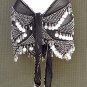 Black Shakira Belly Dance Wrap 3 Lines of Beads and Gold Coins