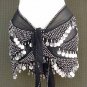 Black Shakira Belly Dance Wrap 3 Lines of Beads and Gold Coins
