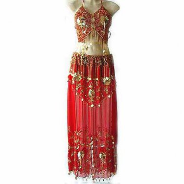 Belly Dancing Costume Dress D Red