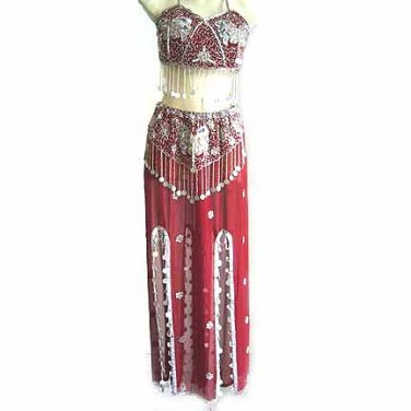 Belly Dance Costume Dress CS Maroon