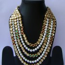 Indian Bridal Wedding Jewelry Set Diamonds and Multicolor stones NP-522