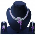 Indian Bridal Wedding Jewelry Set Diamonds and Lilac stones NP-526