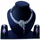 Indian Bridal Wedding Jewelry Set Diamonds and Multicolor stones NP-527