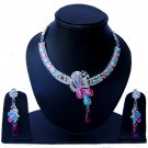 Indian Bridal Wedding Jewelry Set Diamonds and Multicolor stones NP-529