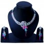 Indian Bridal Wedding Jewelry Set Diamonds and Multicolor stones NP-529