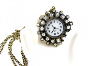 swarovski crystals Pocket watch Necklace BZ9