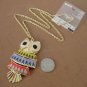 Beautiful color black eyes owl necklace