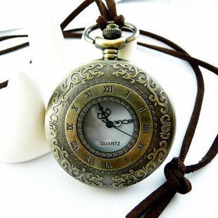 Large Roman Numerals Pocket Watch Necklace