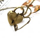Heart-shaped lock, key necklace