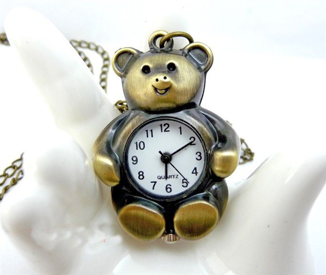 Panda pocket watch necklace