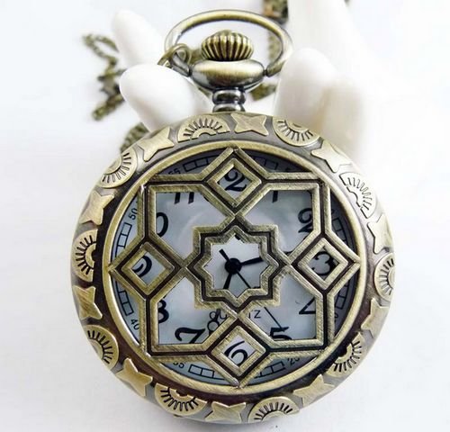 Stars pocket watch necklace