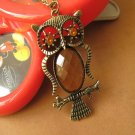 Transparent belly owl necklace