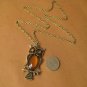 Transparent belly owl necklace