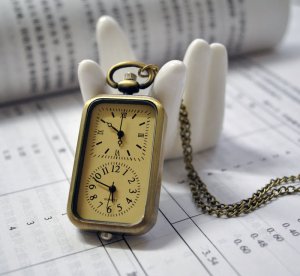 Bronze double movement, pocket watch necklace