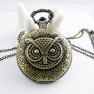 Retro pocket watch necklace owl