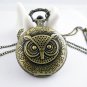 Retro pocket watch necklace owl
