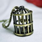 Birdcage pocket watch necklace