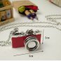 Retro style camera necklace, Red