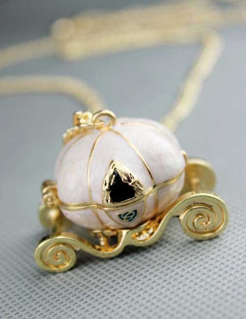 Cinderella's pumpkin car necklace