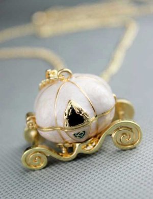 Cinderella's pumpkin car necklace
