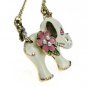 White Small elephant necklace