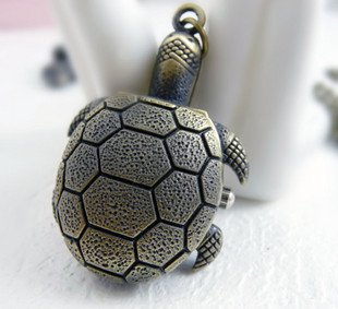 Retro Sea turtle pocket watch necklace