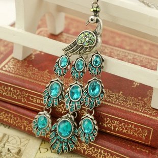 Retro necklace peacock BZ185