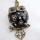Fat belly owl necklace, Black