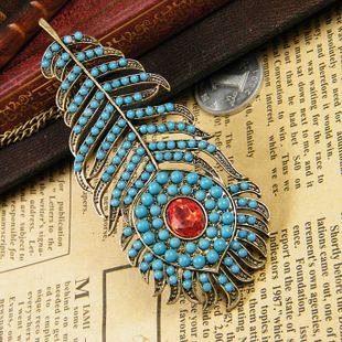 Beautiful peacock feather necklace