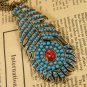 Beautiful peacock feather necklace