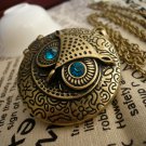 owl Round locket necklace