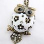 Fat belly owl necklace, white