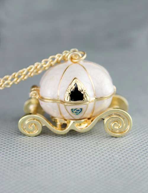 Cinderella's pumpkin car necklace