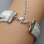 Silver Cross& Love And Infinity Wish Bracelet White Wax Cords White Braided
