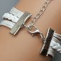 Silver Infinity Bracelet - Cross Bracelet - Faith Bracelet White Ropes Bracelet