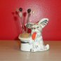 Vintage Scotty Dog and Top Hat Pin Cushion w/ Hat Pins