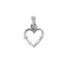 Sterling Silver Diamond Cut Heart with Thorns Pendant
