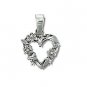 Sterling Silver Heart Flower Wreath Pendant