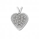 Sterling Silver Pave-Look Heart Pendant