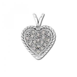 Sterling Silver Pave-Look Heart Pendant
