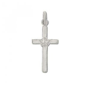 Sterling Silver Descending Dove & Cross Pendant