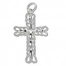Sterling Silver Diamond Cut Filigree Cross