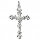 Sterling Silver Diamond Cut Crucifix Pendant