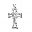 Sterling Silver Diamond Cut Cross Pendant