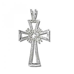 Sterling Silver Diamond Cut Cross Pendant