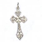 Sterling Silver Diamond Cut Filigree Cross Pendant