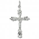 Sterling Silver Diamond Cut Crucifix Pendant
