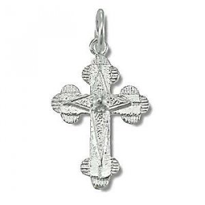 Sterling Silver Fluted Cross Pendant